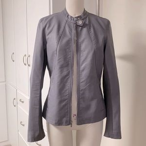 Express gray vegan leather jacket